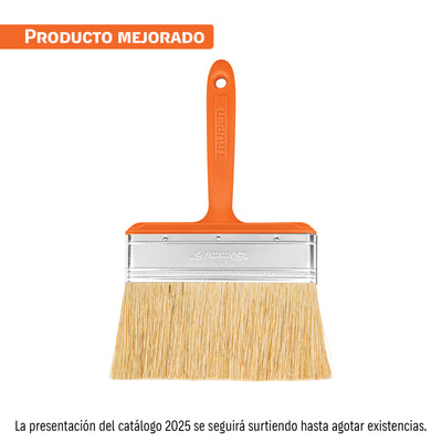 Brocha para encalar, mango de plástico, 6"