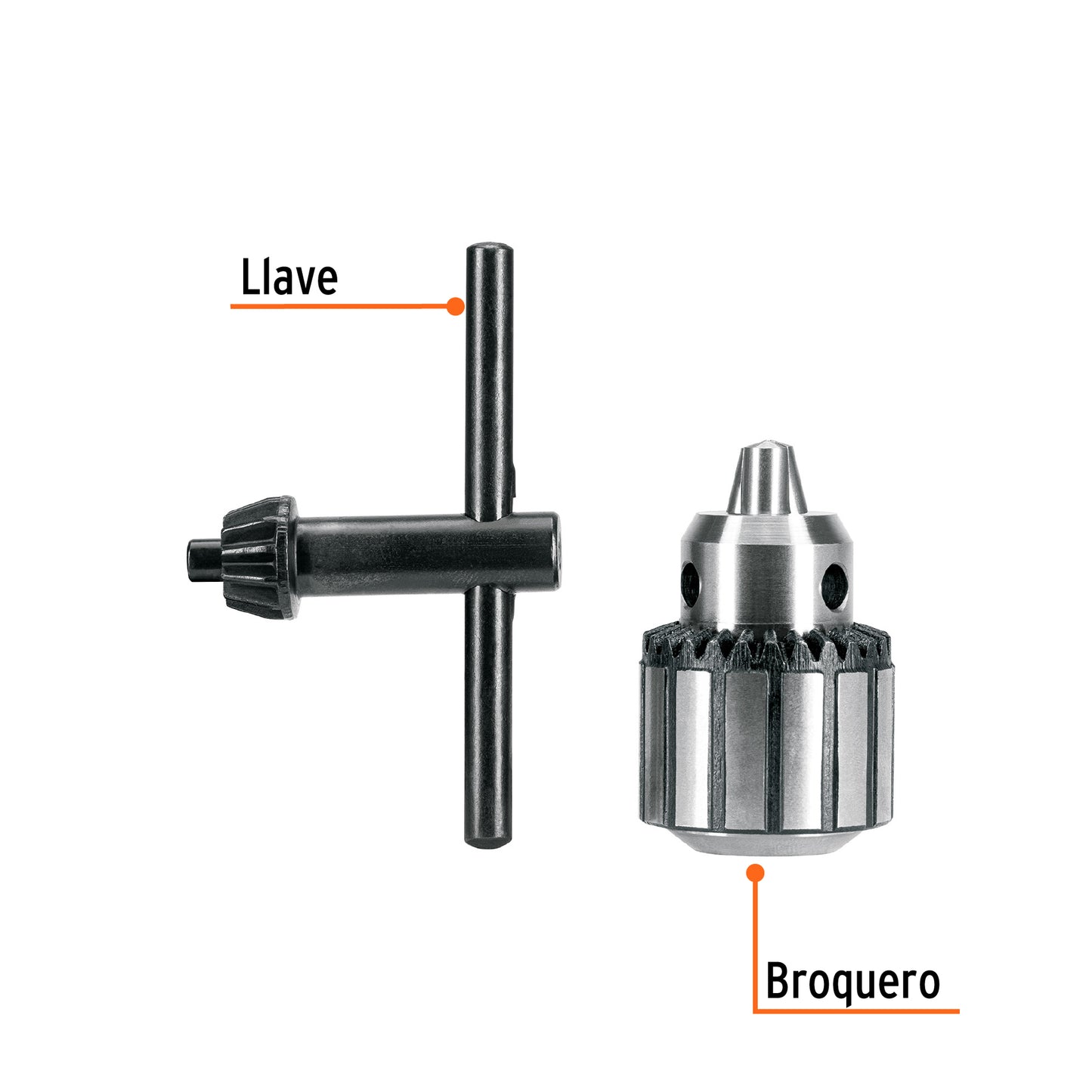 Broquero uso rudo 1/4' con llave, EXPERT