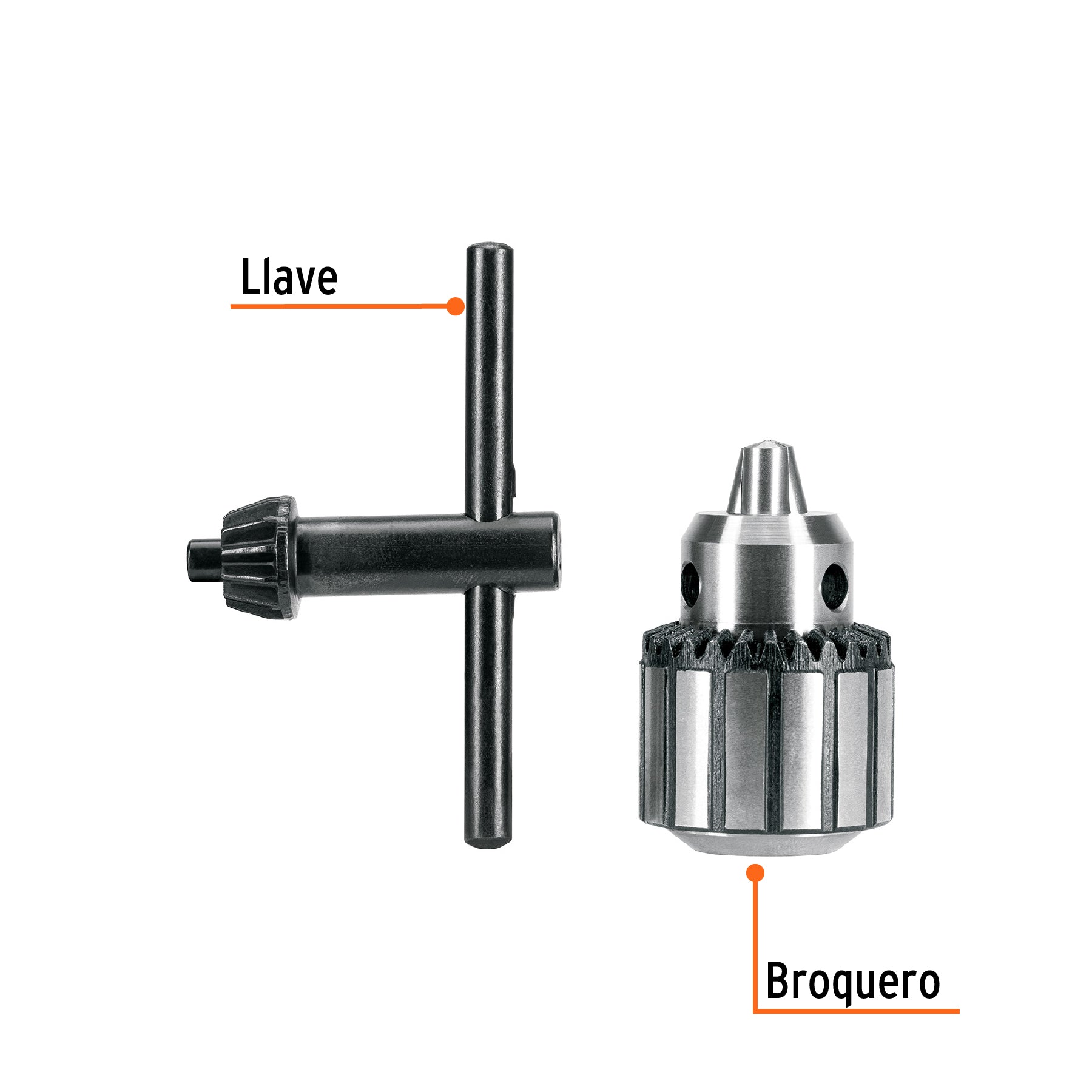 Broquero uso rudo 1/4' con llave, EXPERT