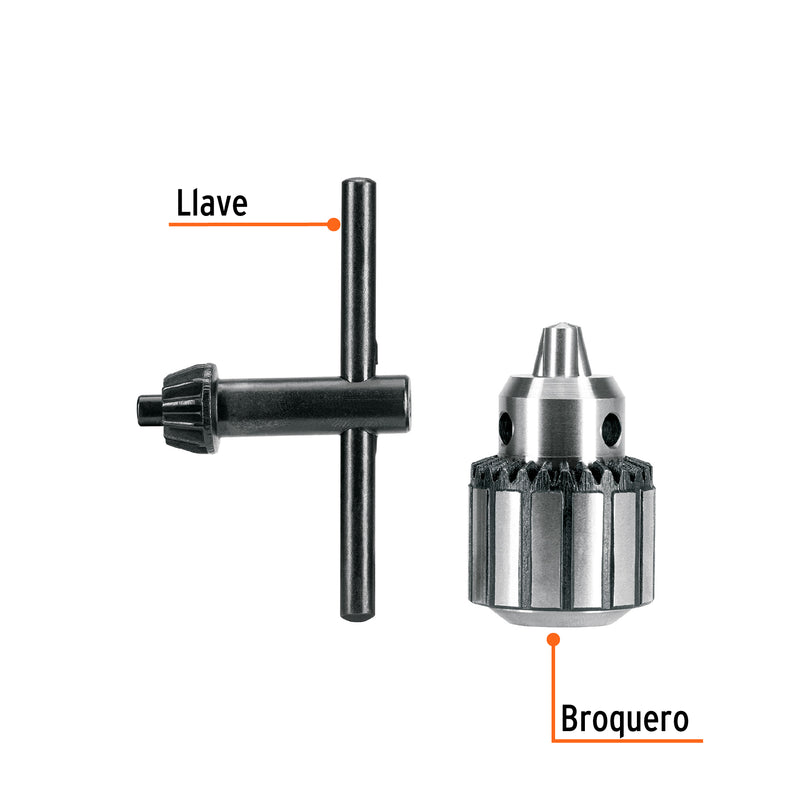 Broquero uso rudo 1/4' con llave, EXPERT