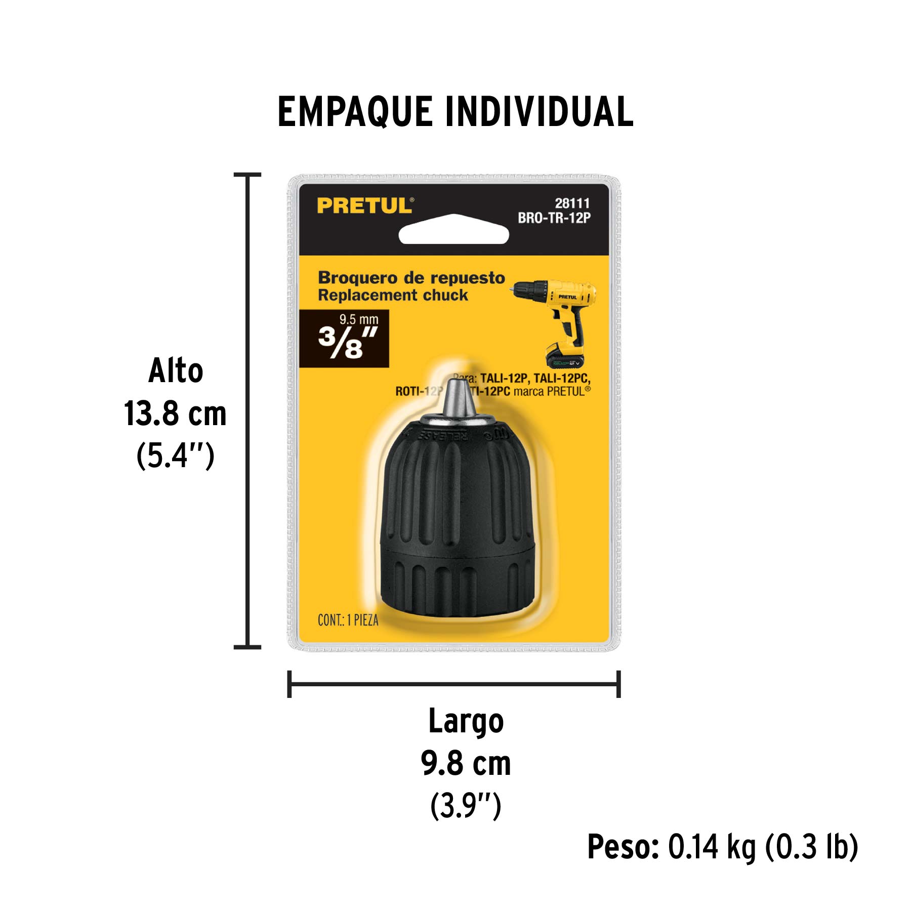 Broquero para rotomartillos y taladros inalámbricos, Pretul