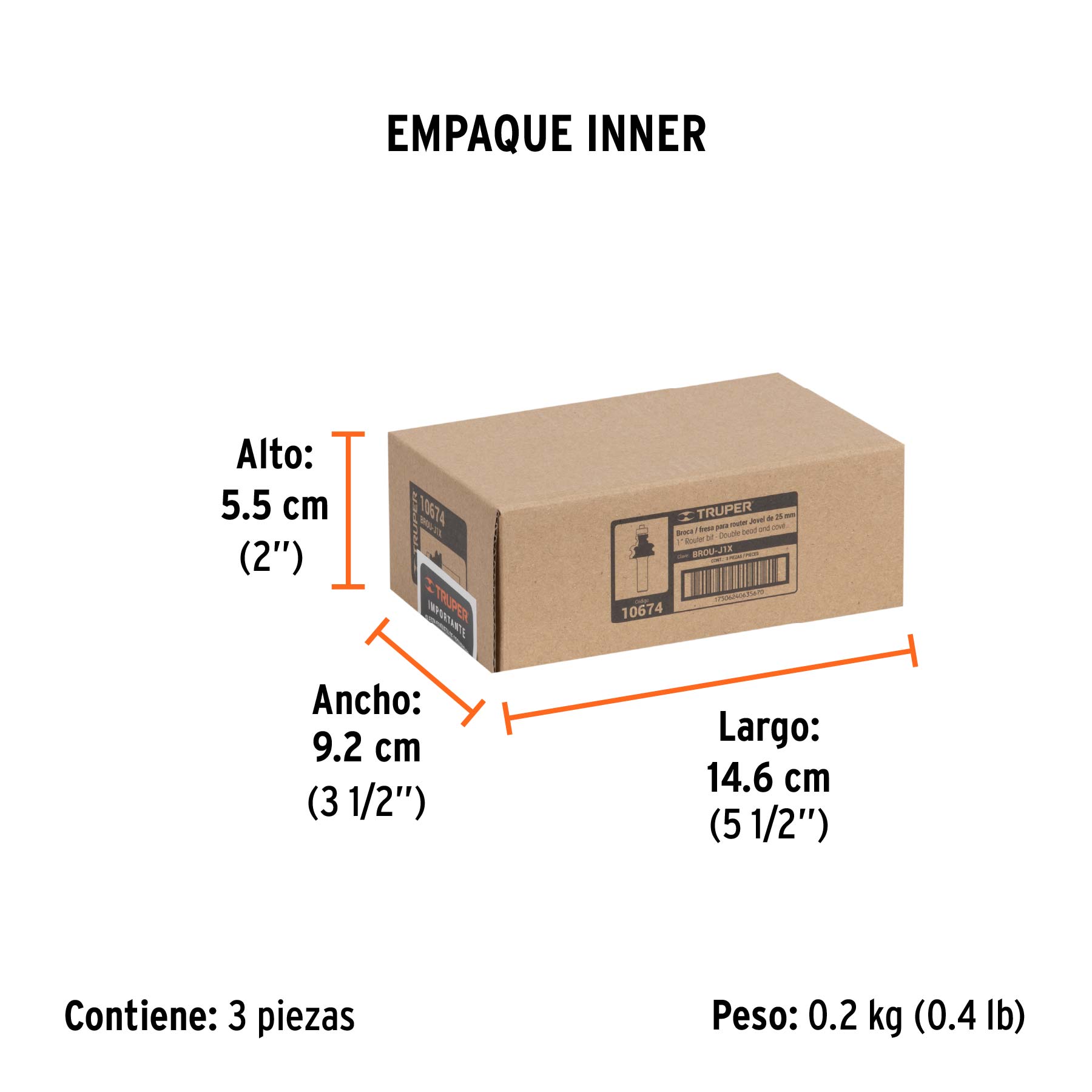 Broca router, jovel, 1", con balero