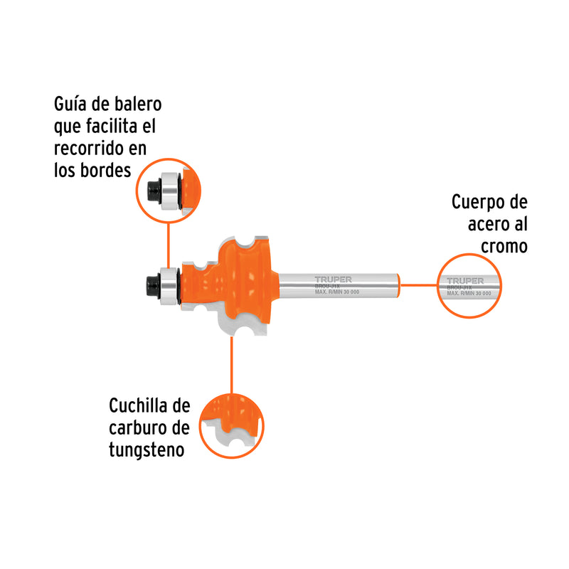 Broca router, jovel, 1", con balero