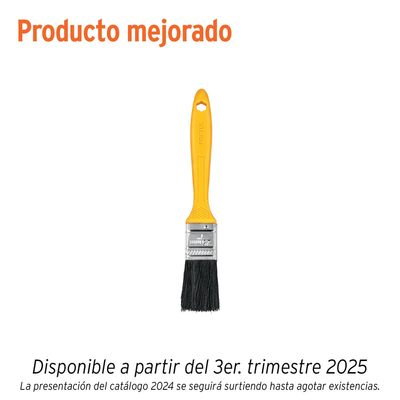 Brocha, mango de plástico, 1", Pretul