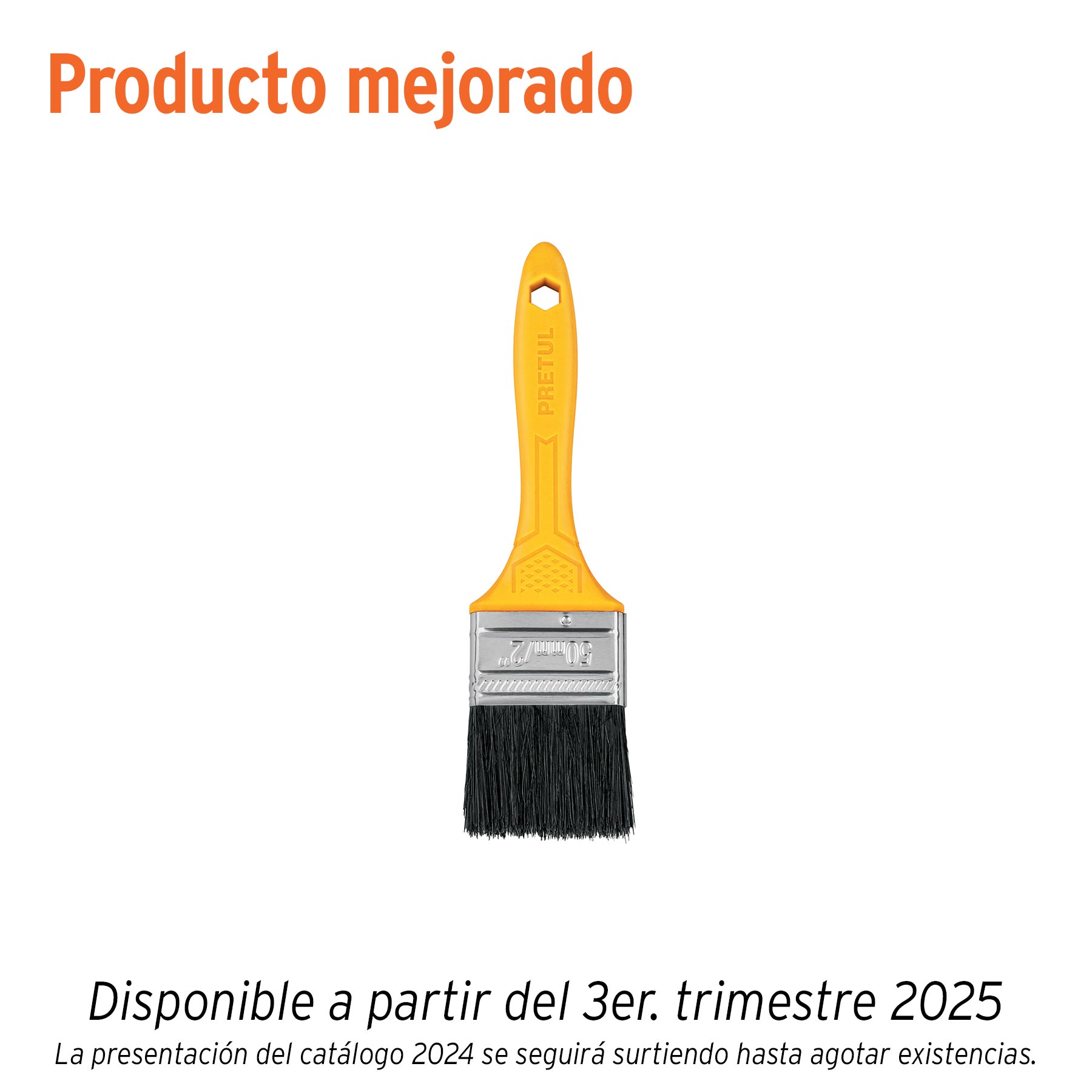 Brocha, mango de plástico, 2", Pretul