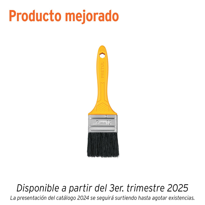 Brocha uso general de 2" con mango de plástico, PRETUL