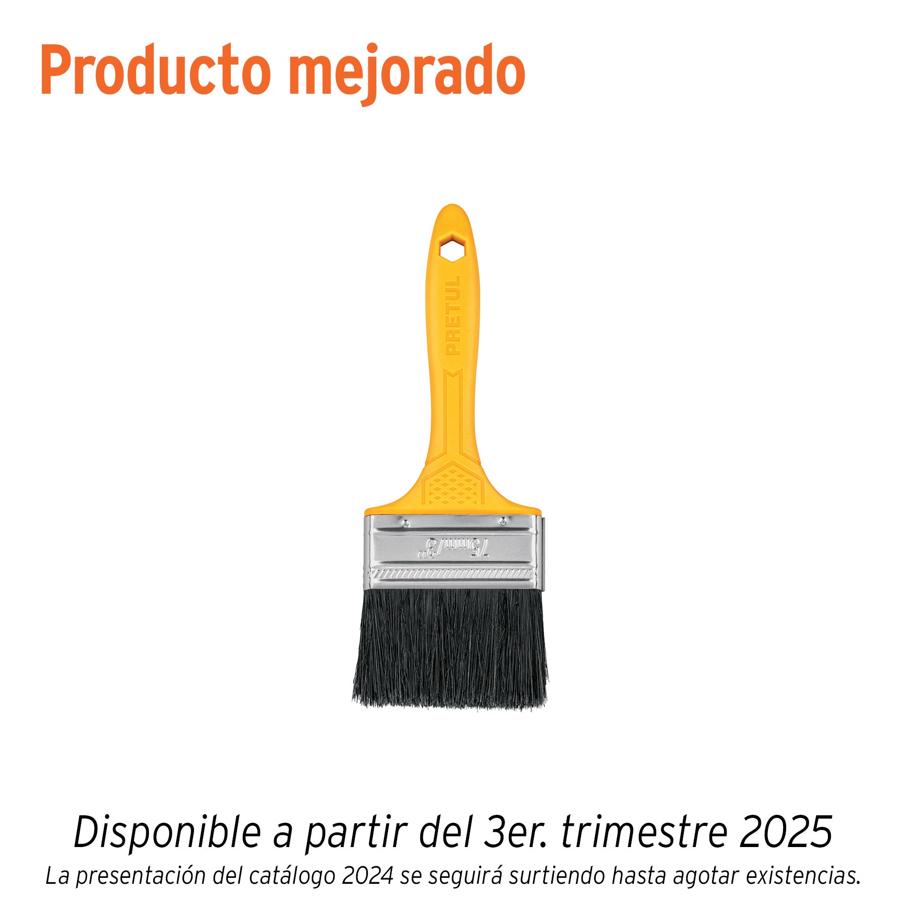 Brocha, mango de plástico, 3", Pretul