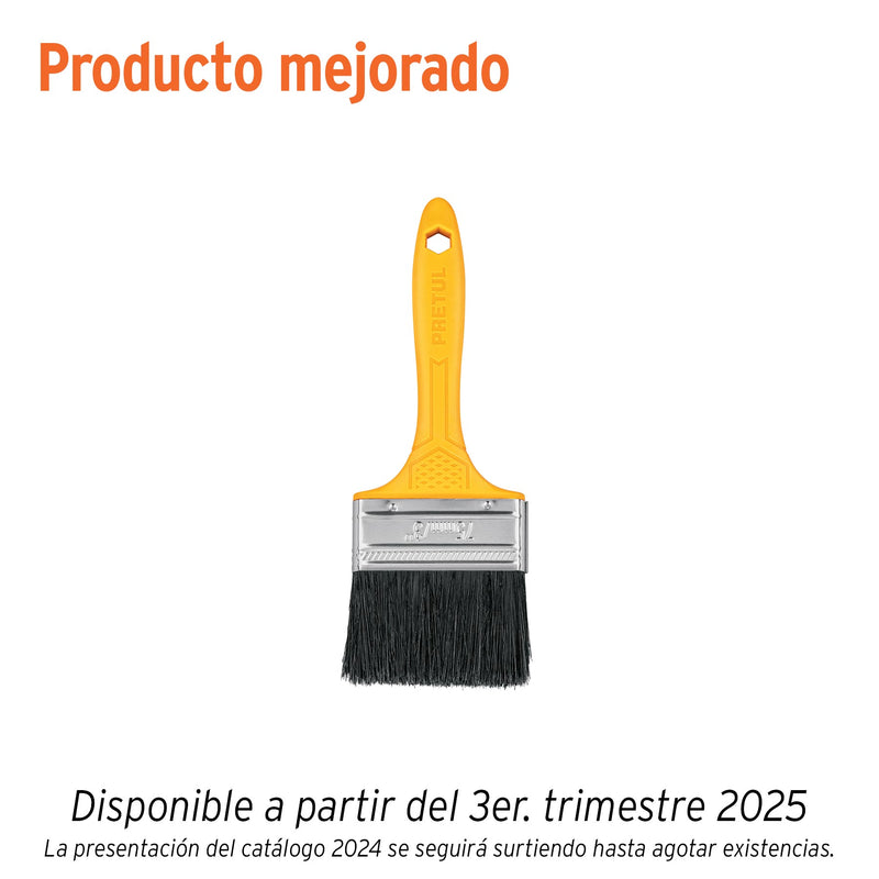 Brocha, mango de plástico, 3", Pretul