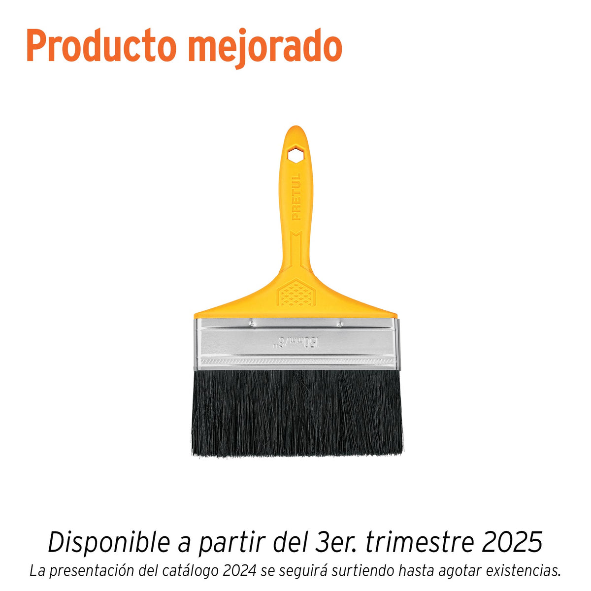 Brocha, mango de plástico, 6", Pretul