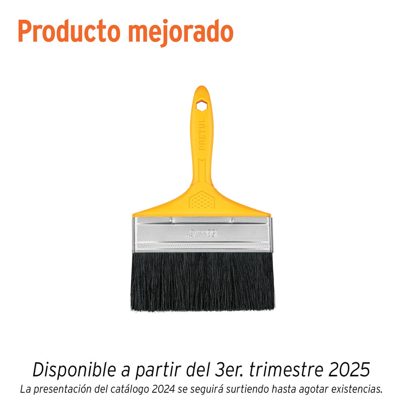 Brocha uso general de 6" con mango de plástico, PRETUL