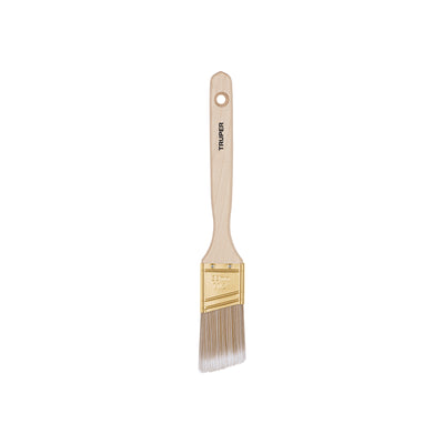 Brocha cerdas sintéticas, mango madera,corte angular, 1-1/2"