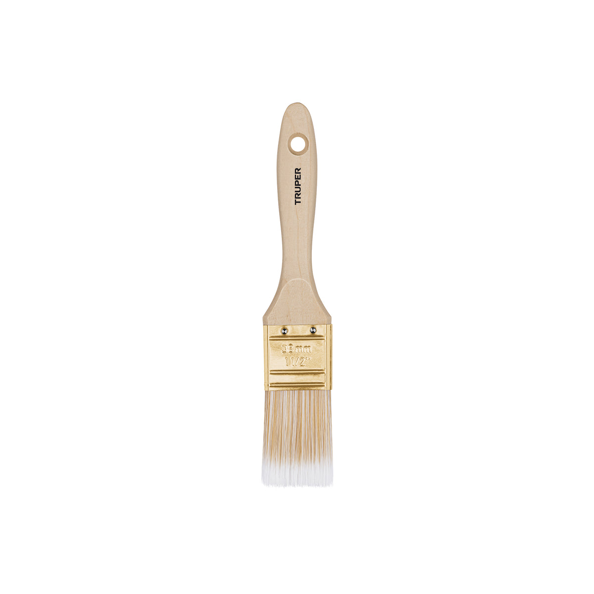 Brocha cerdas sintéticas,mango de madera, corte recto, 1-1/2