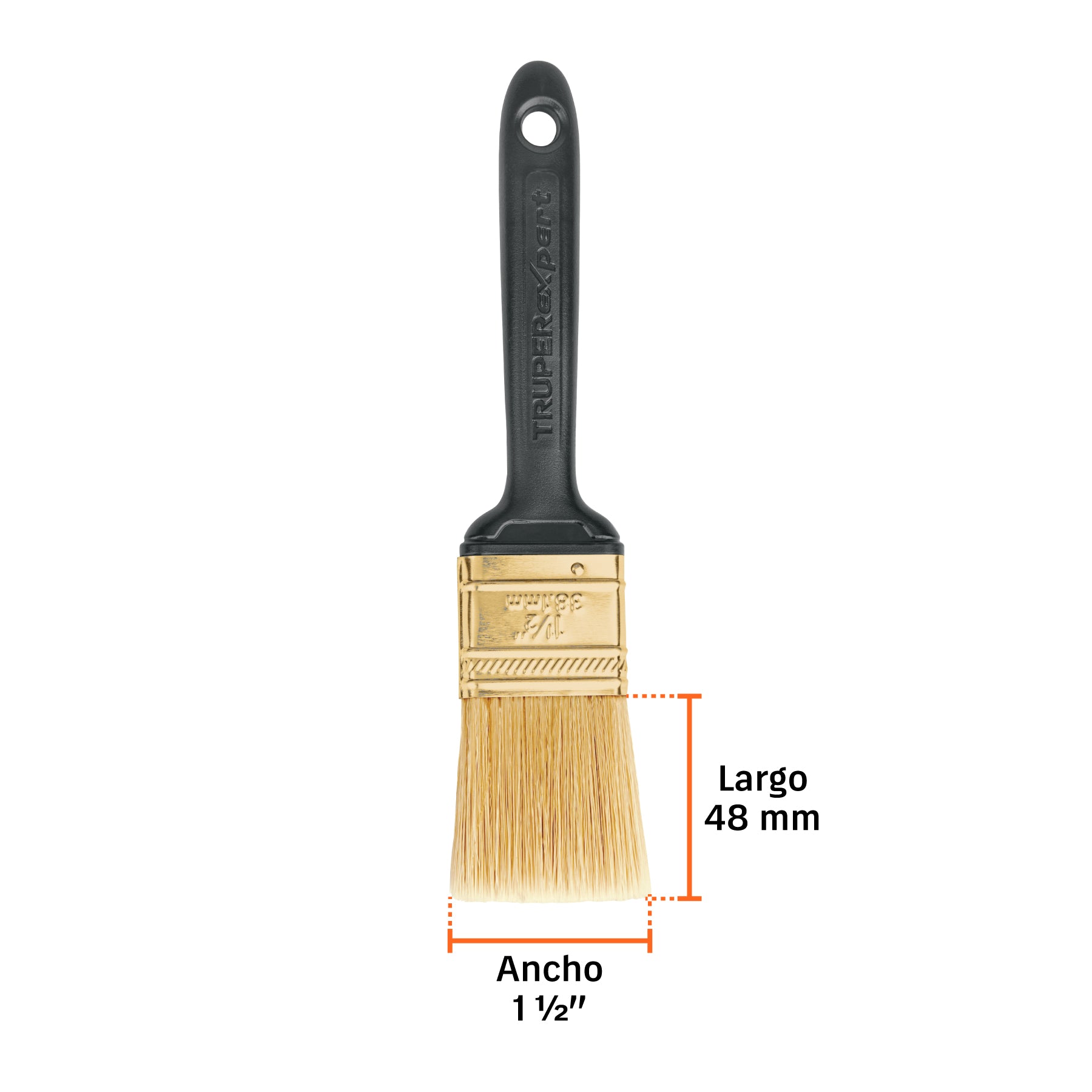 Brocha, mango de plástico, 1-1/2", Truper Expert