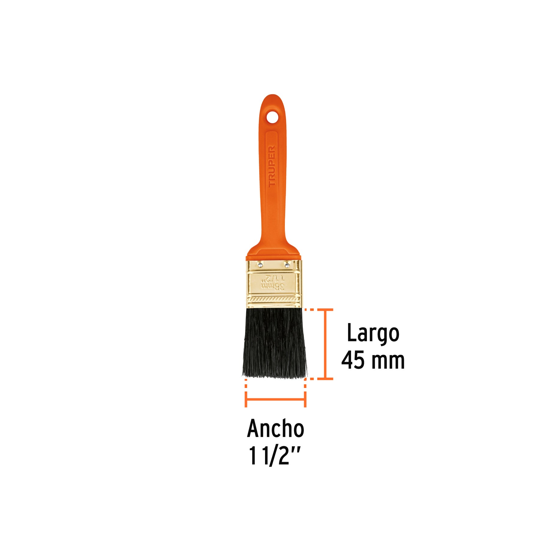 Brocha, mango de plástico, 1-1/2"