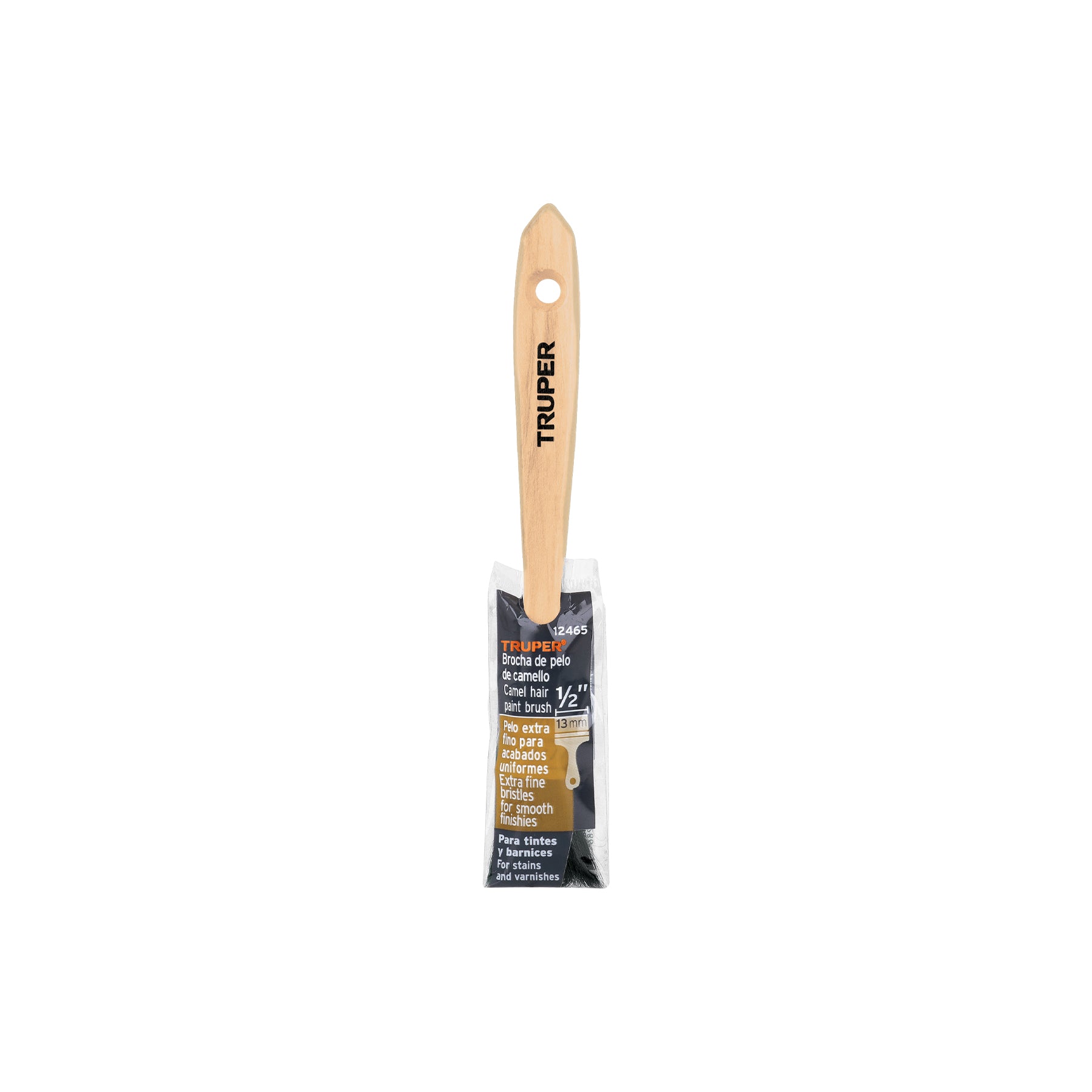 Brocha pelo de camello, mango de madera, 1/2"