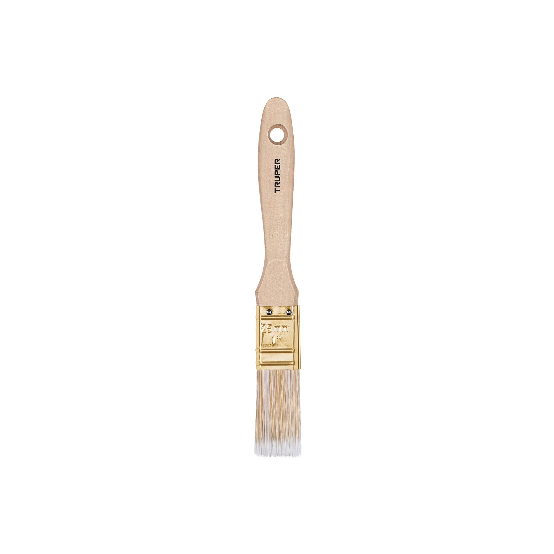 Brocha cerdas sintéticas,mango de madera, corte recto, 1"
