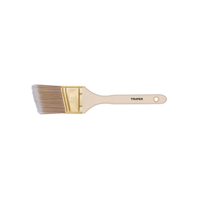 Brocha cerdas sintéticas, mango madera,corte angular, 2-1/2"