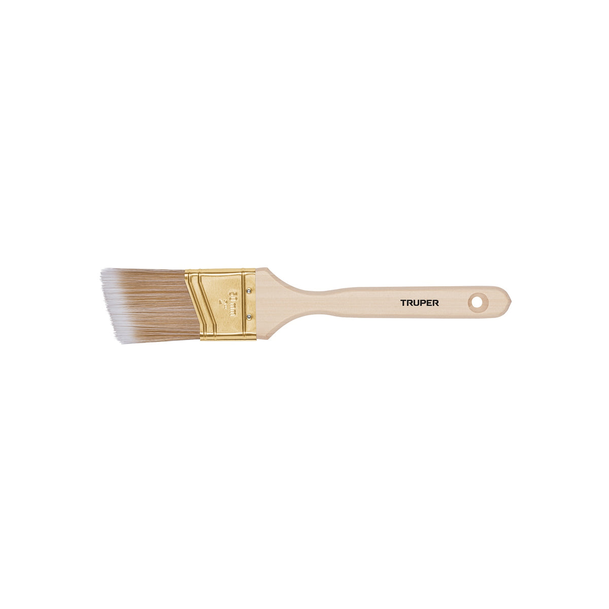 Brocha cerdas sintéticas, mango madera,corte angular, 2"