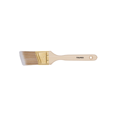 Brocha cerdas sintéticas, mango madera,corte angular, 2"