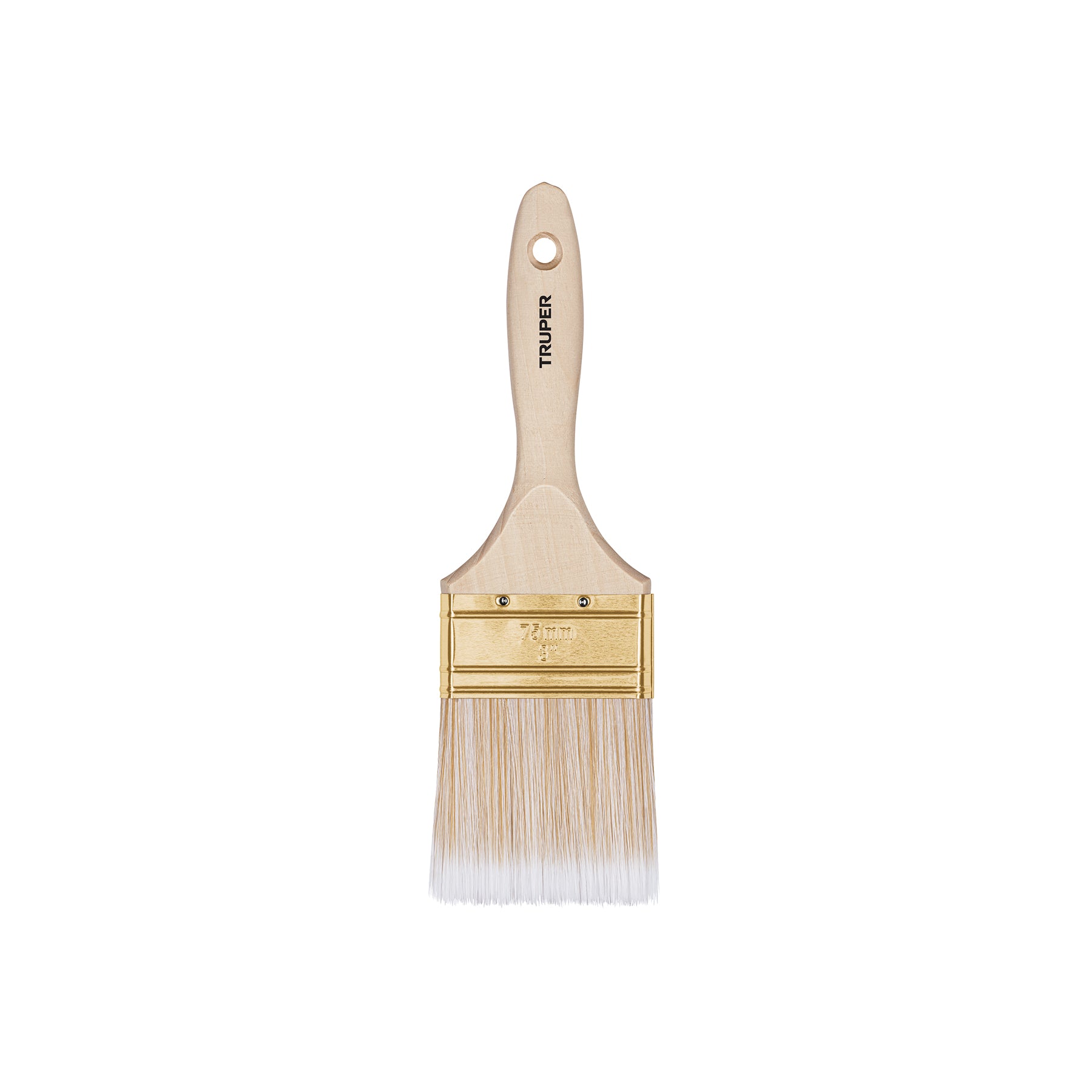 Brocha cerdas sintéticas,mango de madera, corte recto, 3"