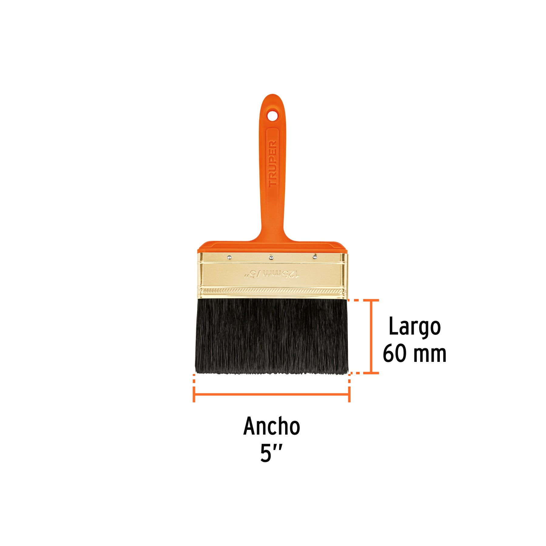 Brocha, mango de plástico, 5"
