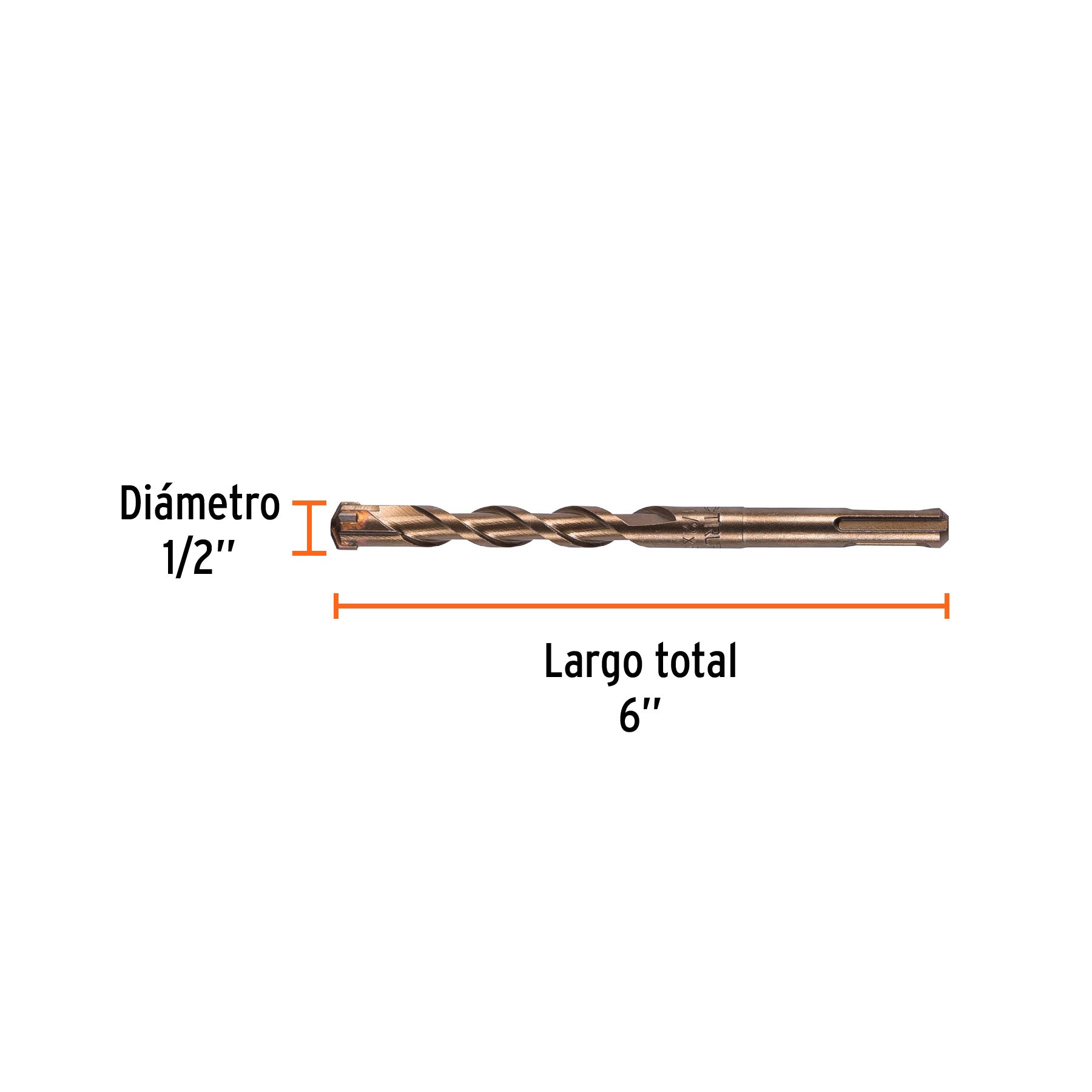 Broca con sistema directo de inserción, 1/2 x 6"