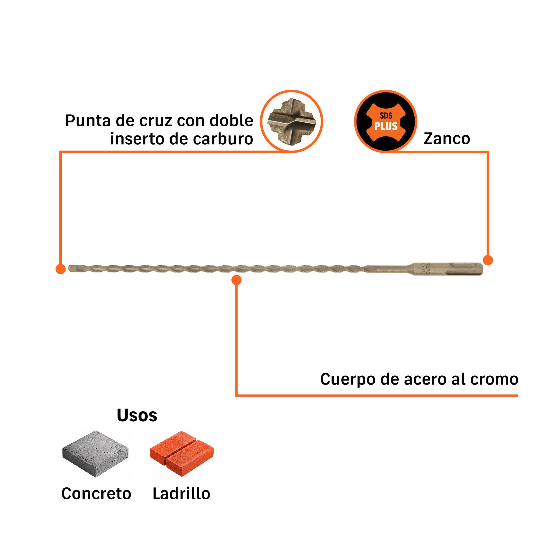 Broca SDS Plus 1/4 x 12'
