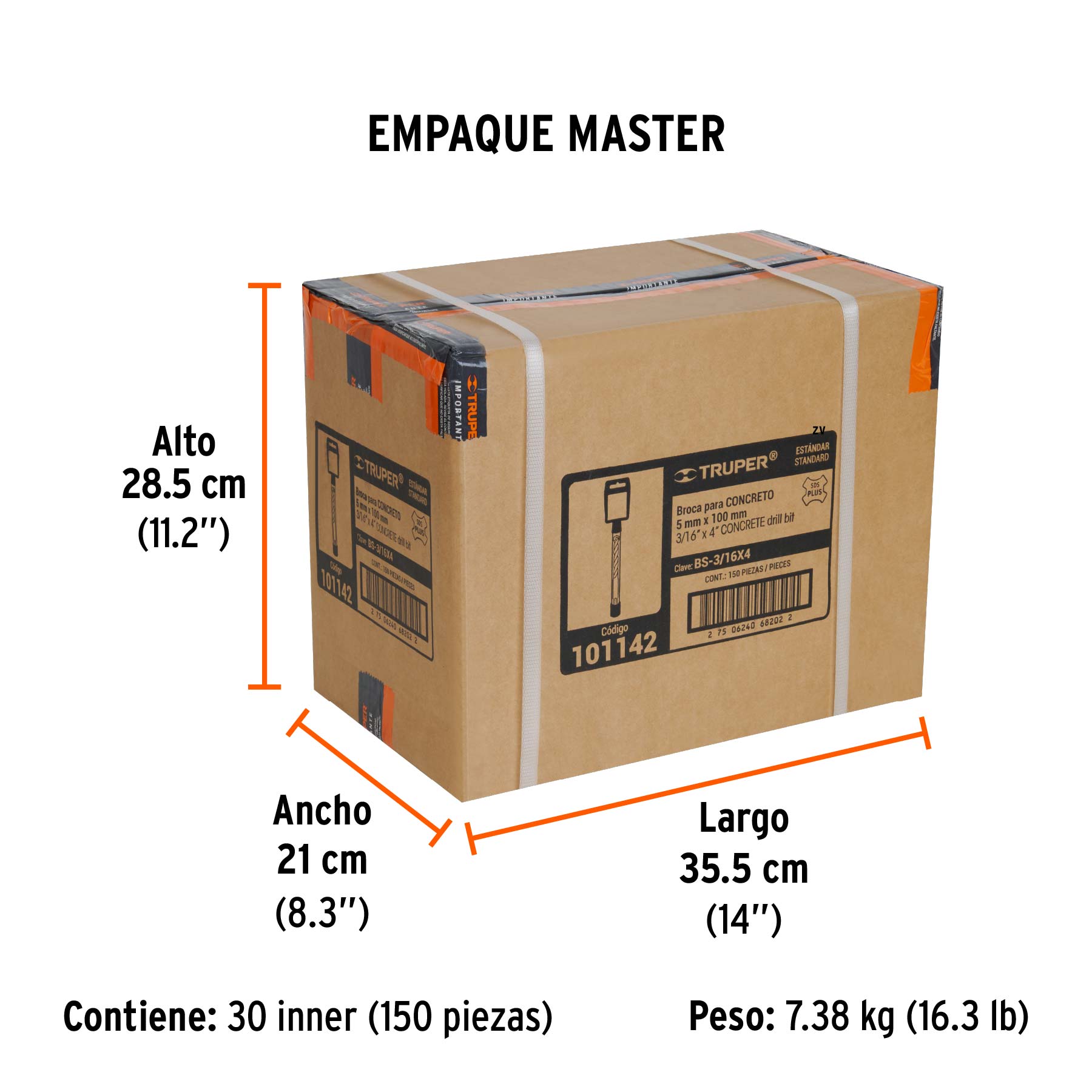 Broca SDS Plus 3/16 x 4'