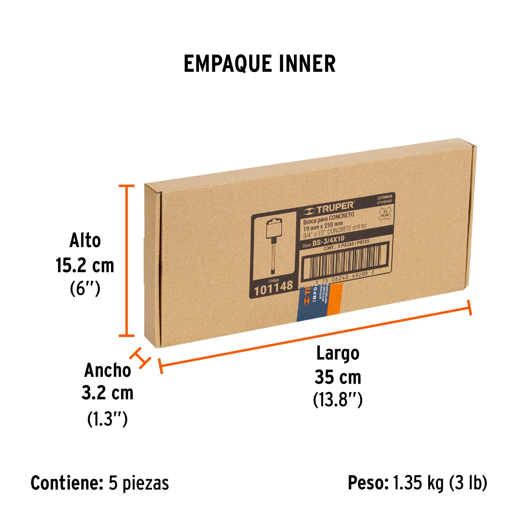 Broca SDS Plus 3/4 x 10'