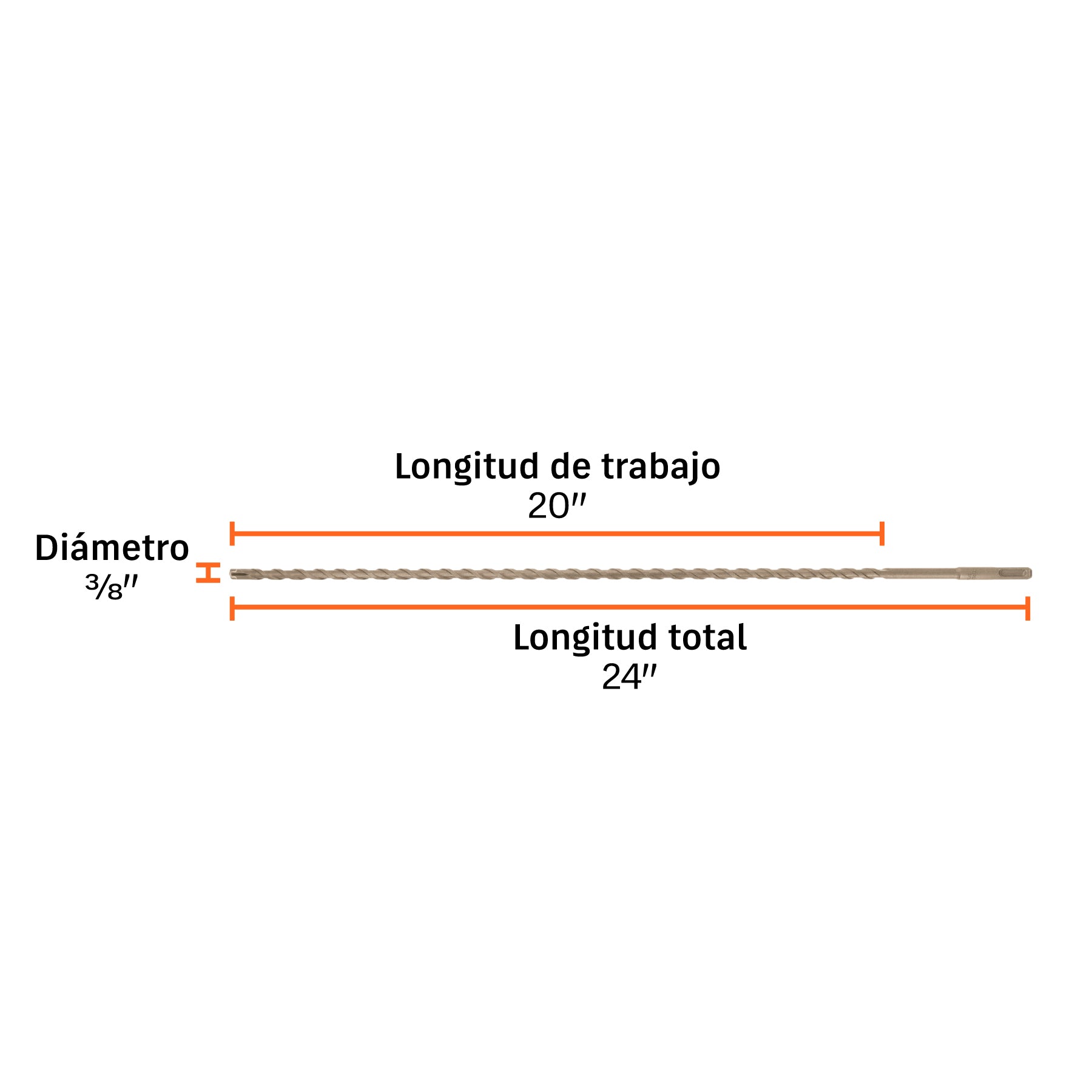 Broca SDS Plus 3/8 x 24'