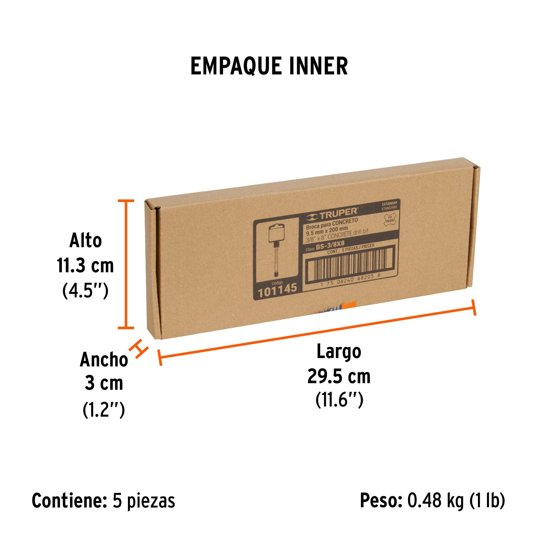 Broca SDS Plus 3/8 x 8'