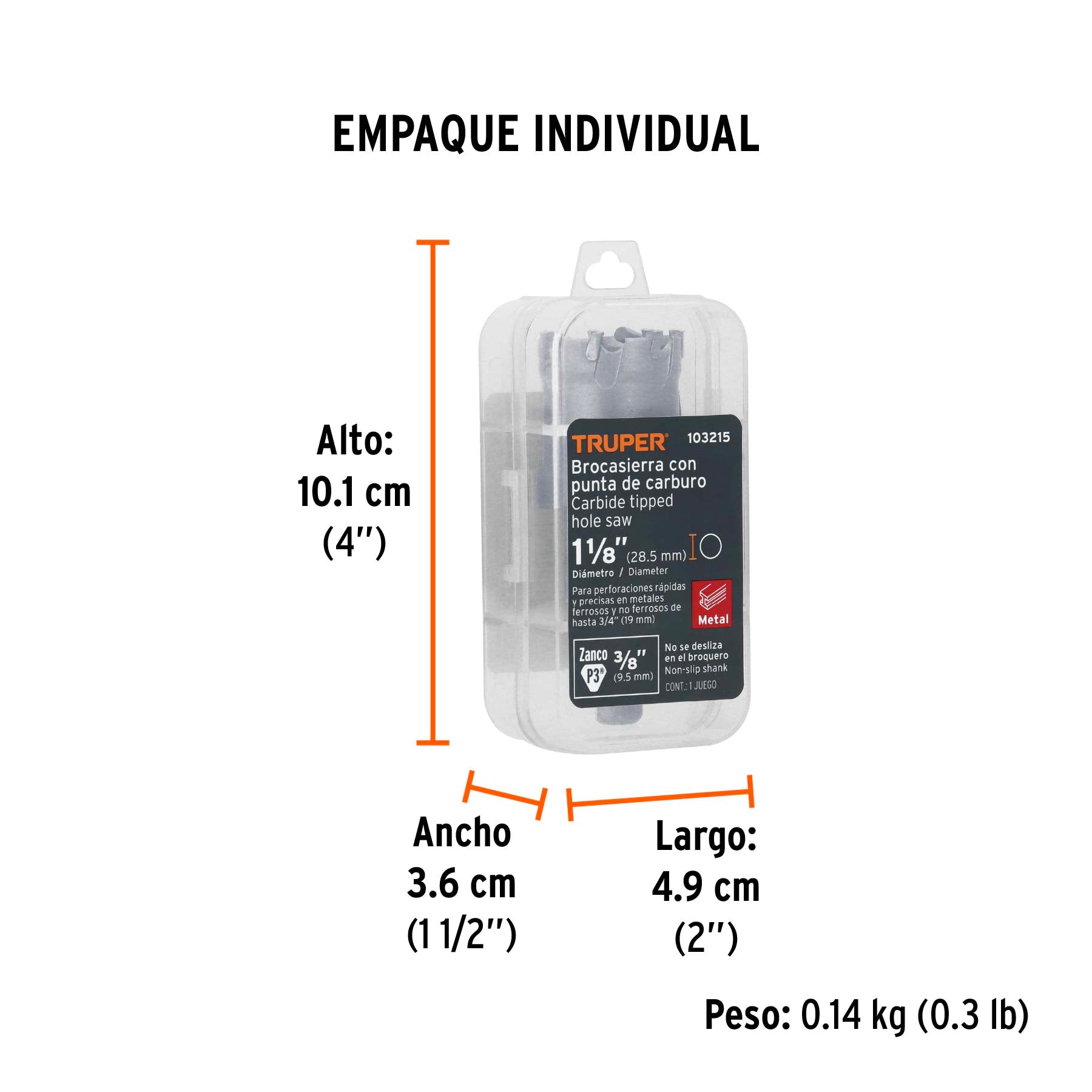 Brocasierra de carburo de tungsteno, 1-1/8', Truper