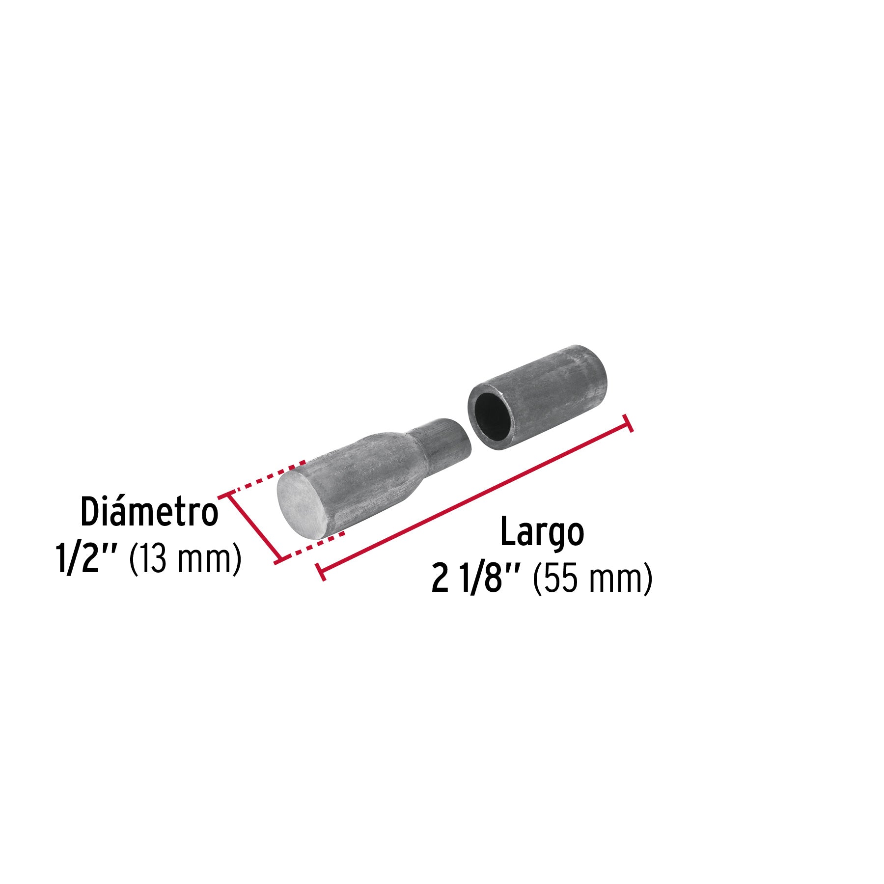 Bisagra tubular, soldable, 1/2"