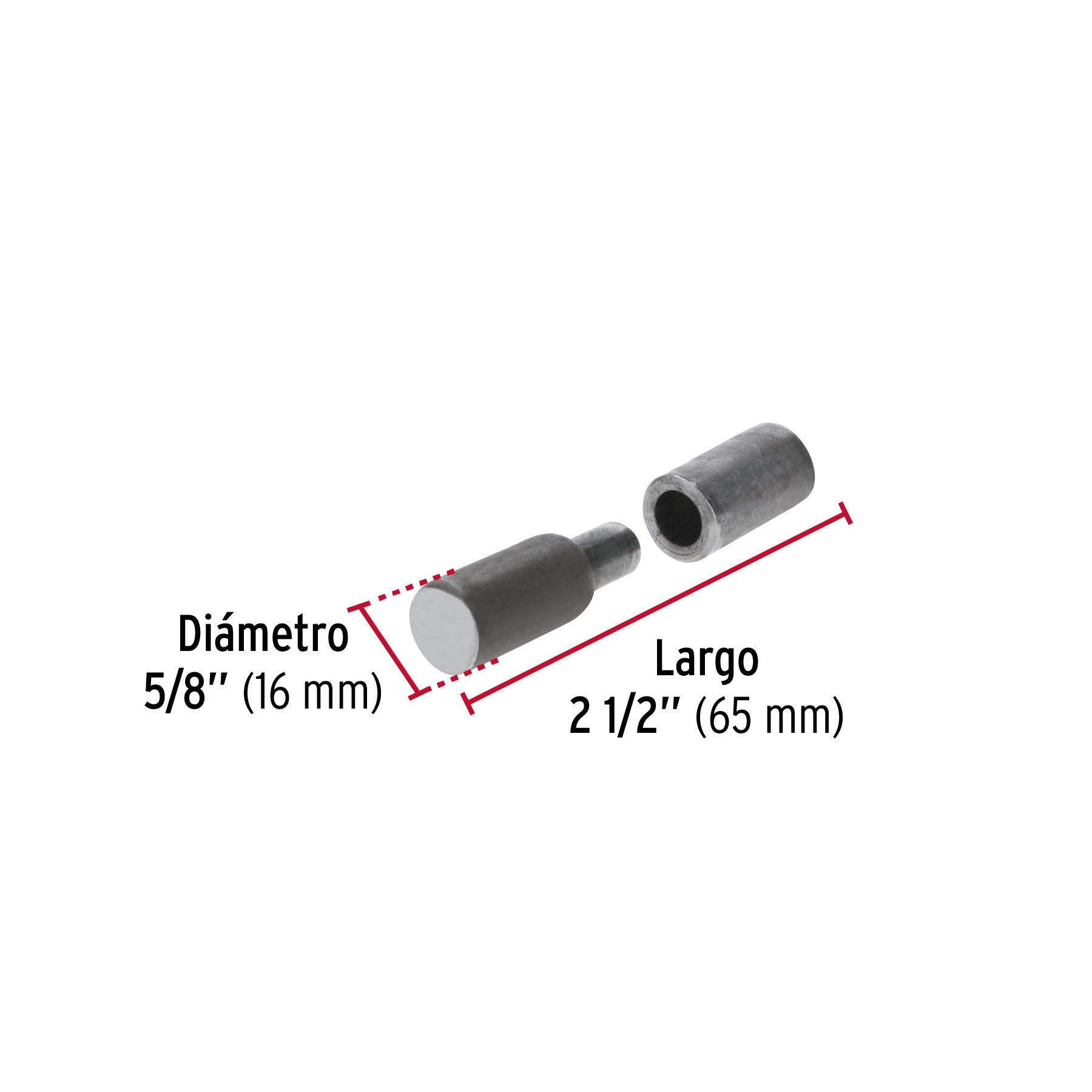 Bisagra tubular, soldable, 5/8"