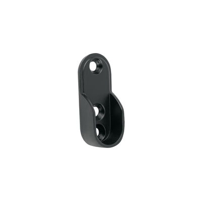 Brida negra para tubo ovalado de closet, Hermex