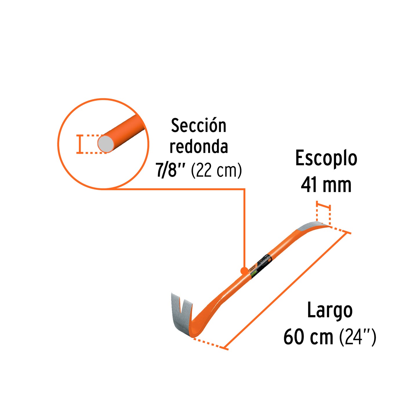 Barreta de uña de 7/8' x 60 cm, Truper Expert