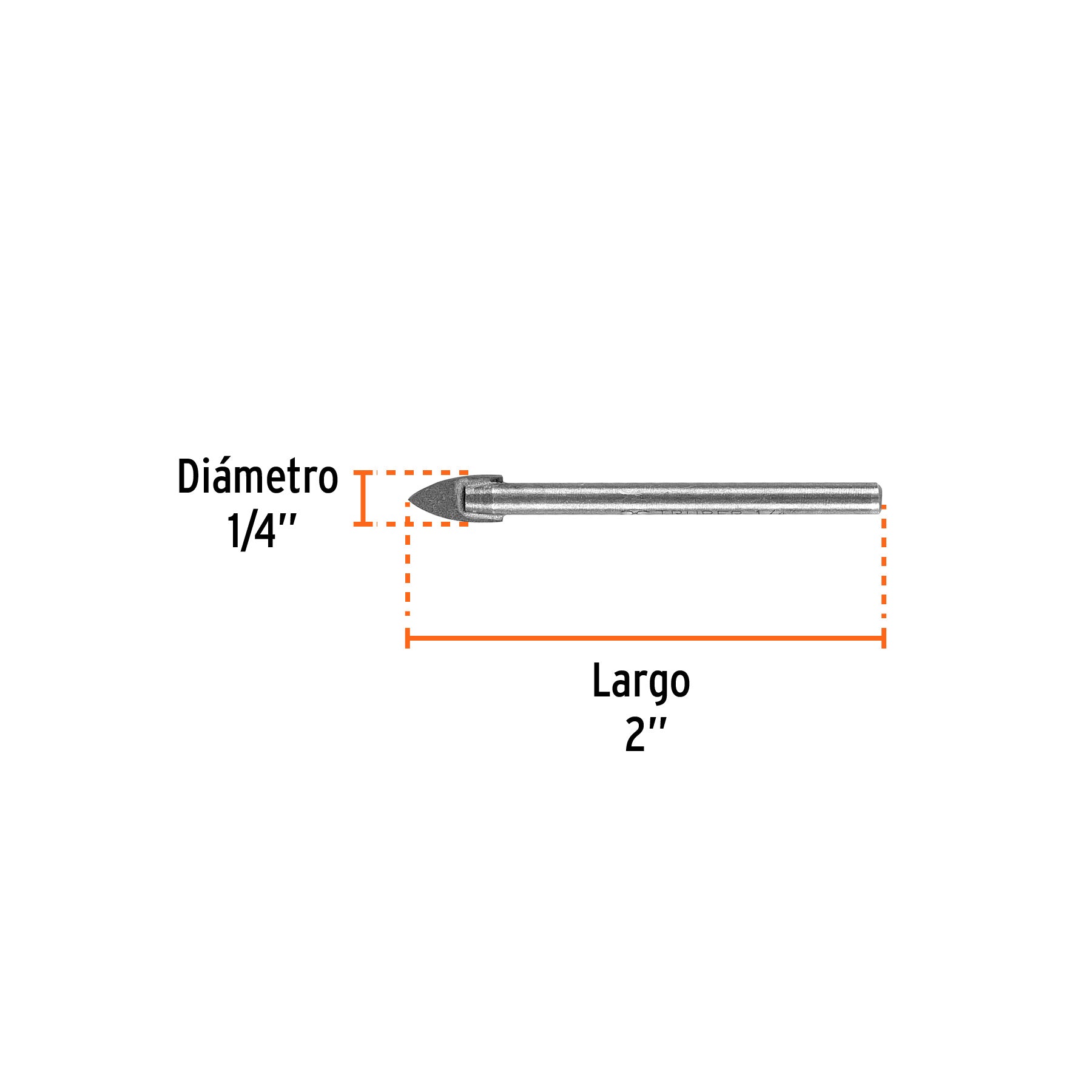 Broca para vidrio y azulejo, 1/4"