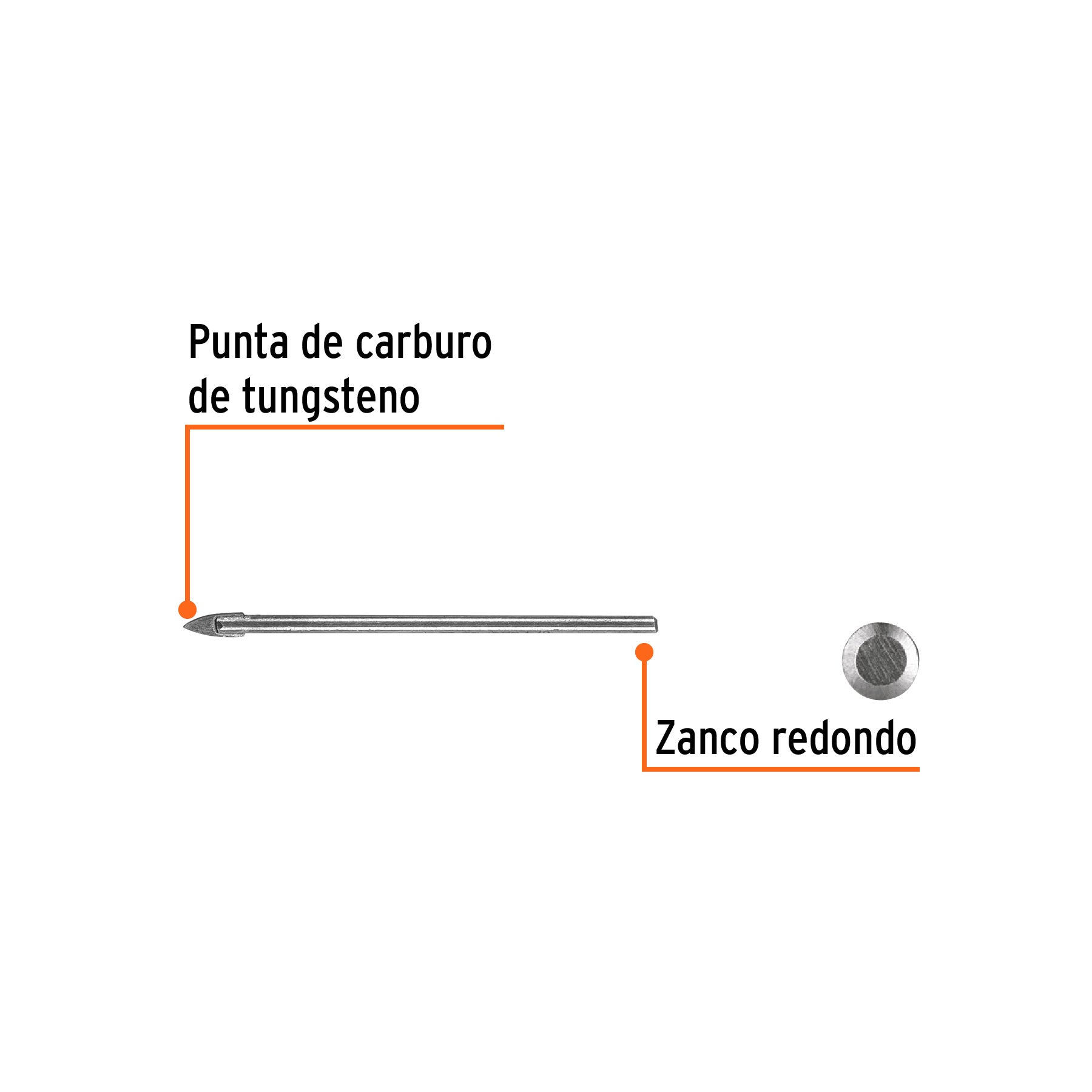 Broca para vidrio y azulejo, 1/8"