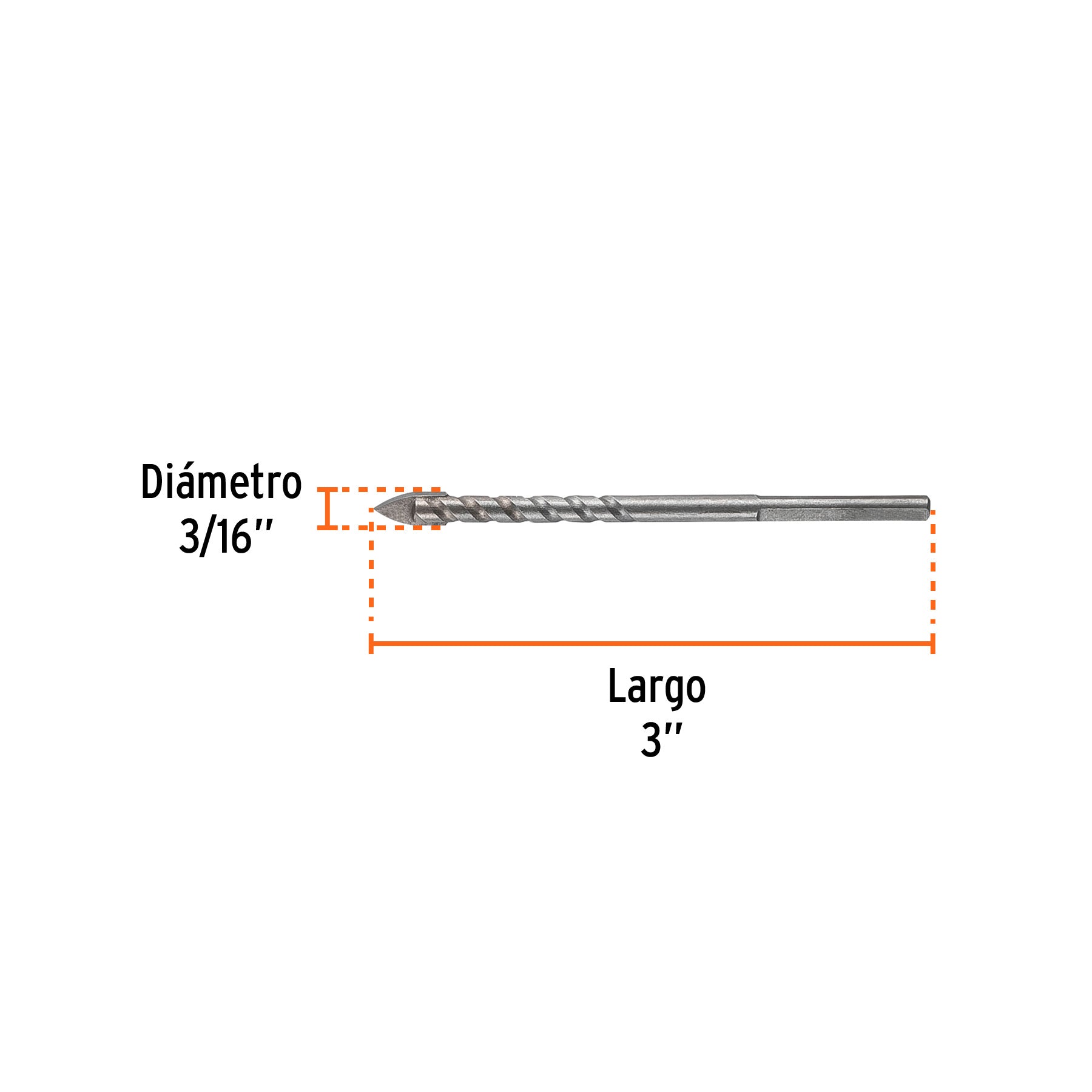 Broca para vidrio y azulejo 3/16', Truper Expert
