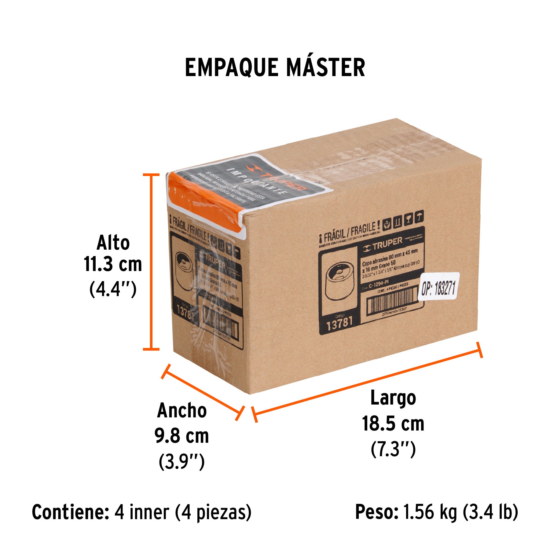 Copa desbaste, 3-5/32", grano 60 para piedra