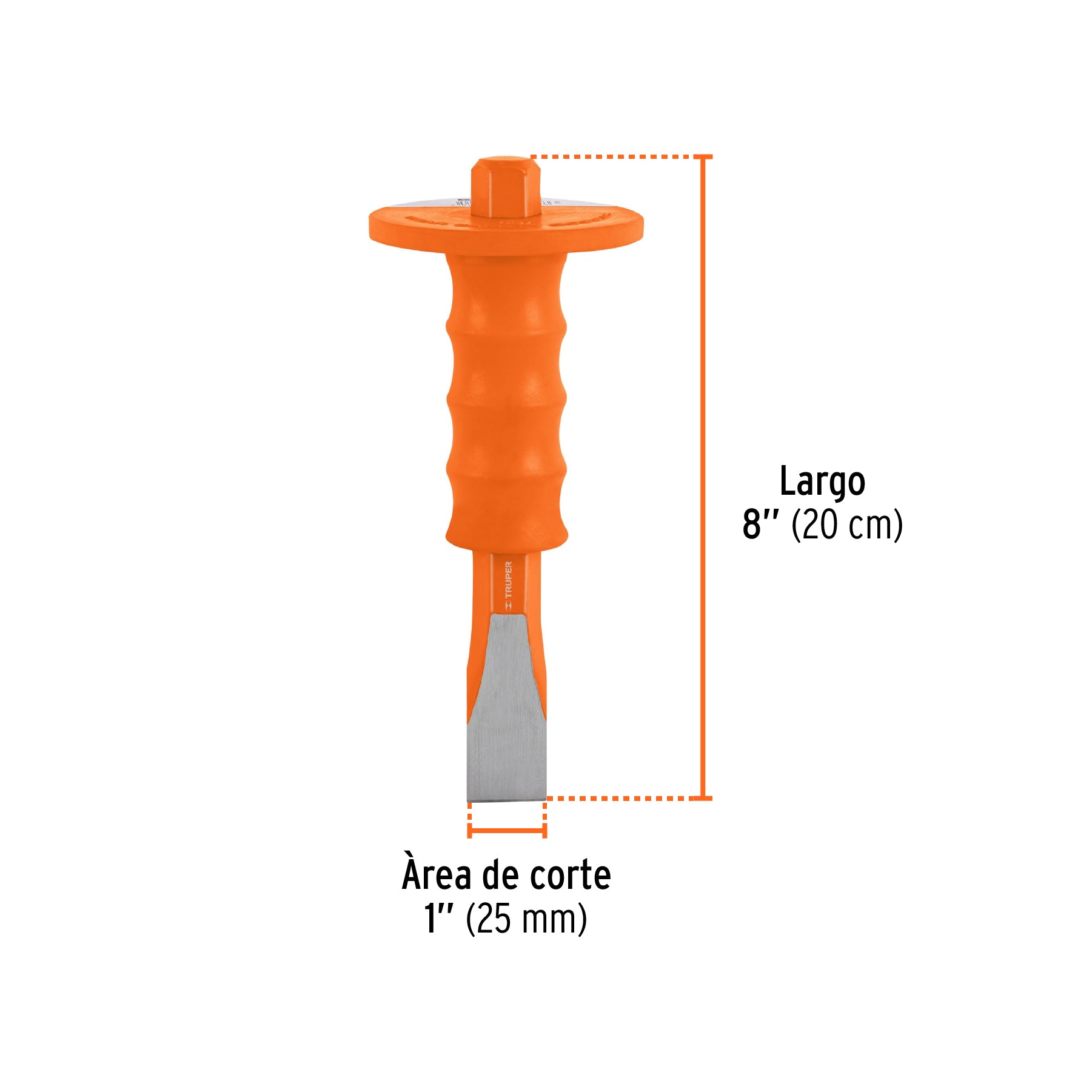 Cincel de corte frío, 1 x 8" con grip