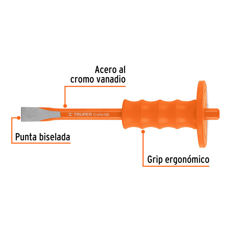 Cincel de corte frío, 3/4 x 10" con grip