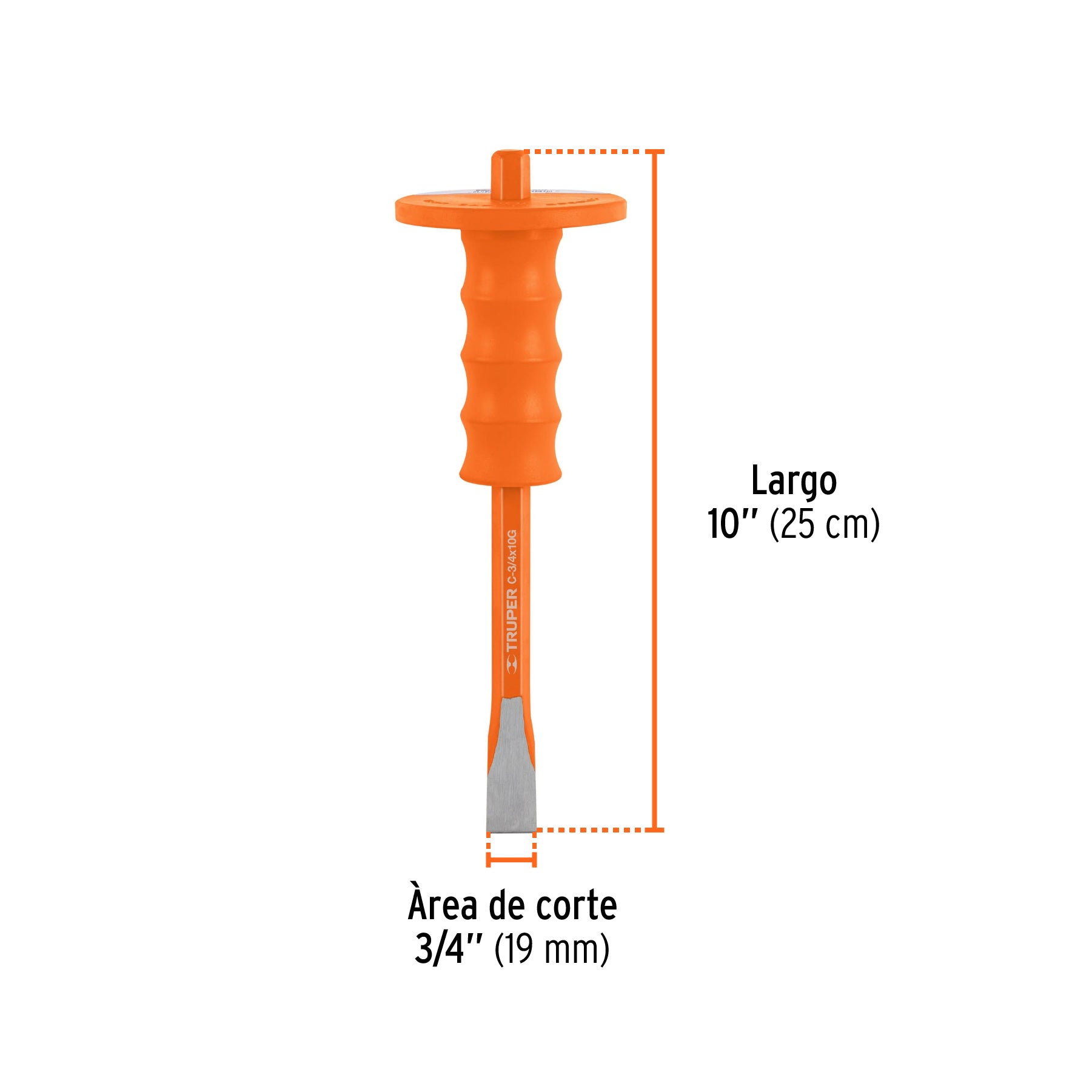 Cincel de corte frío, 3/4 x 10" con grip