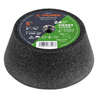 Copa desbaste, 5", grano 24 para piedra