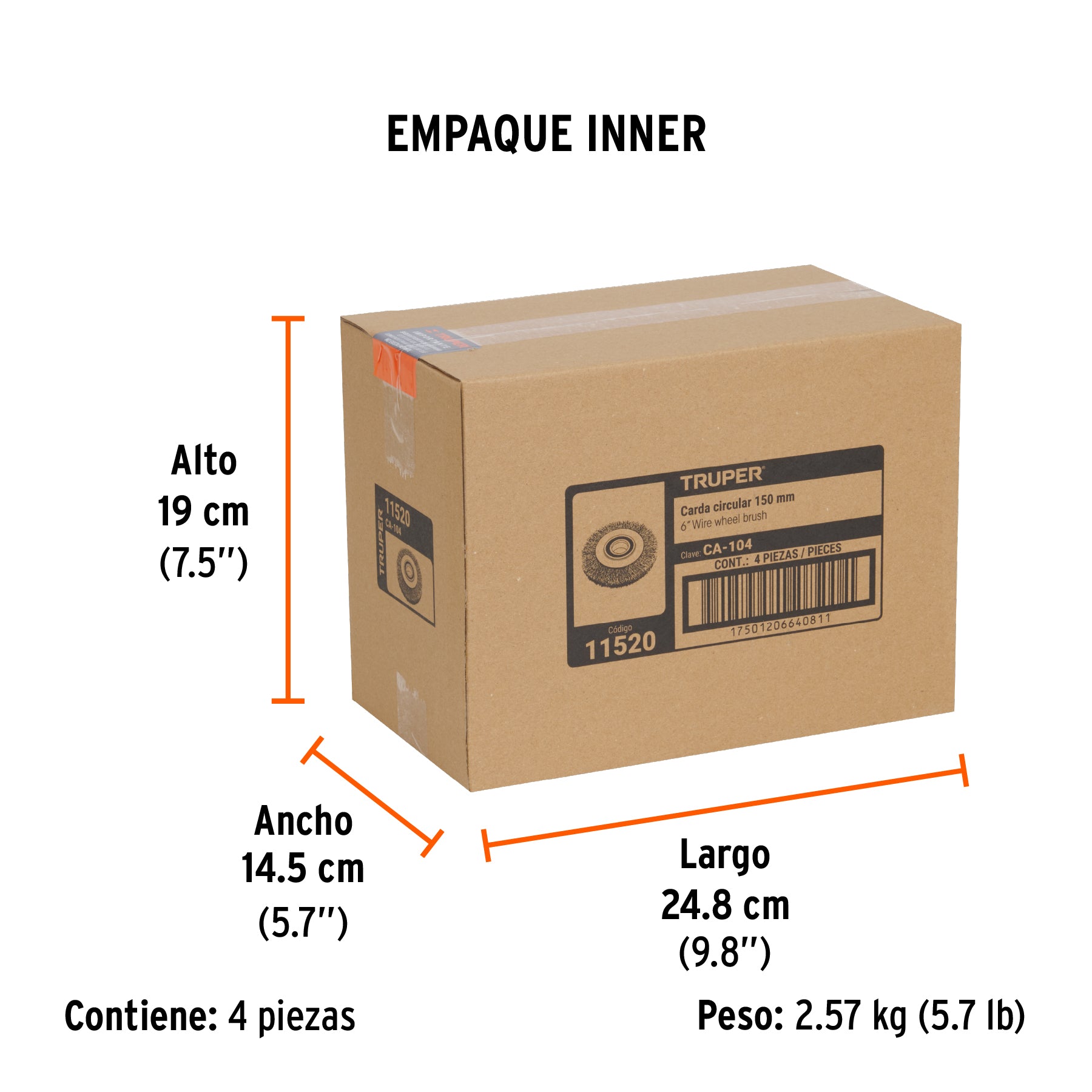 Carda 6 x 3/4" para esmeril