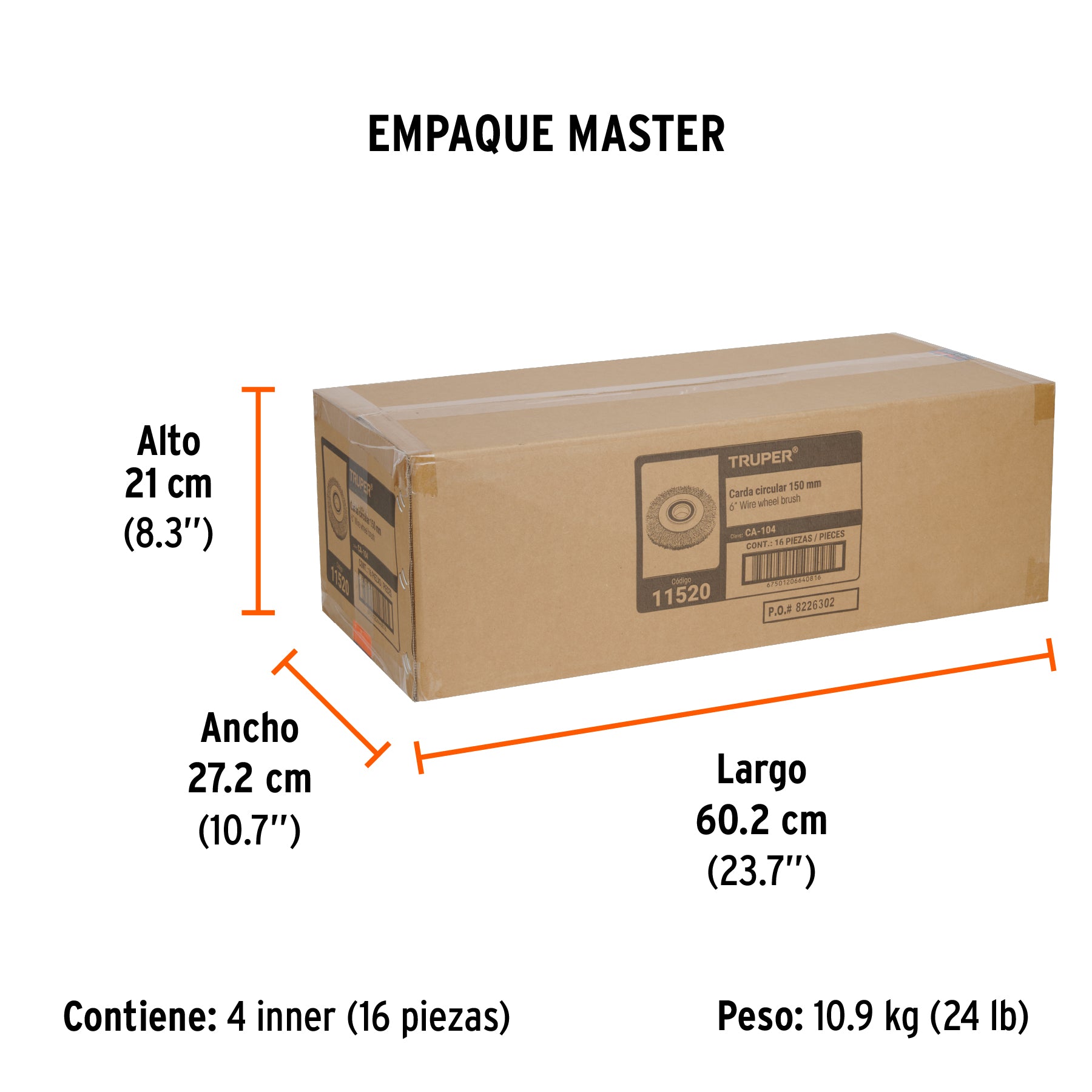 Carda 6 x 3/4" para esmeril