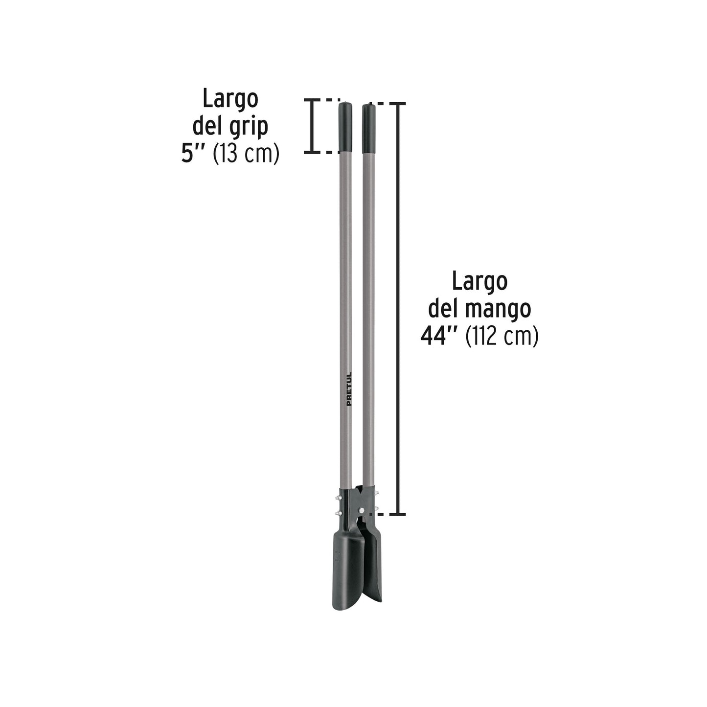 Cavador mango fibra de vidrio 44", Pretul
