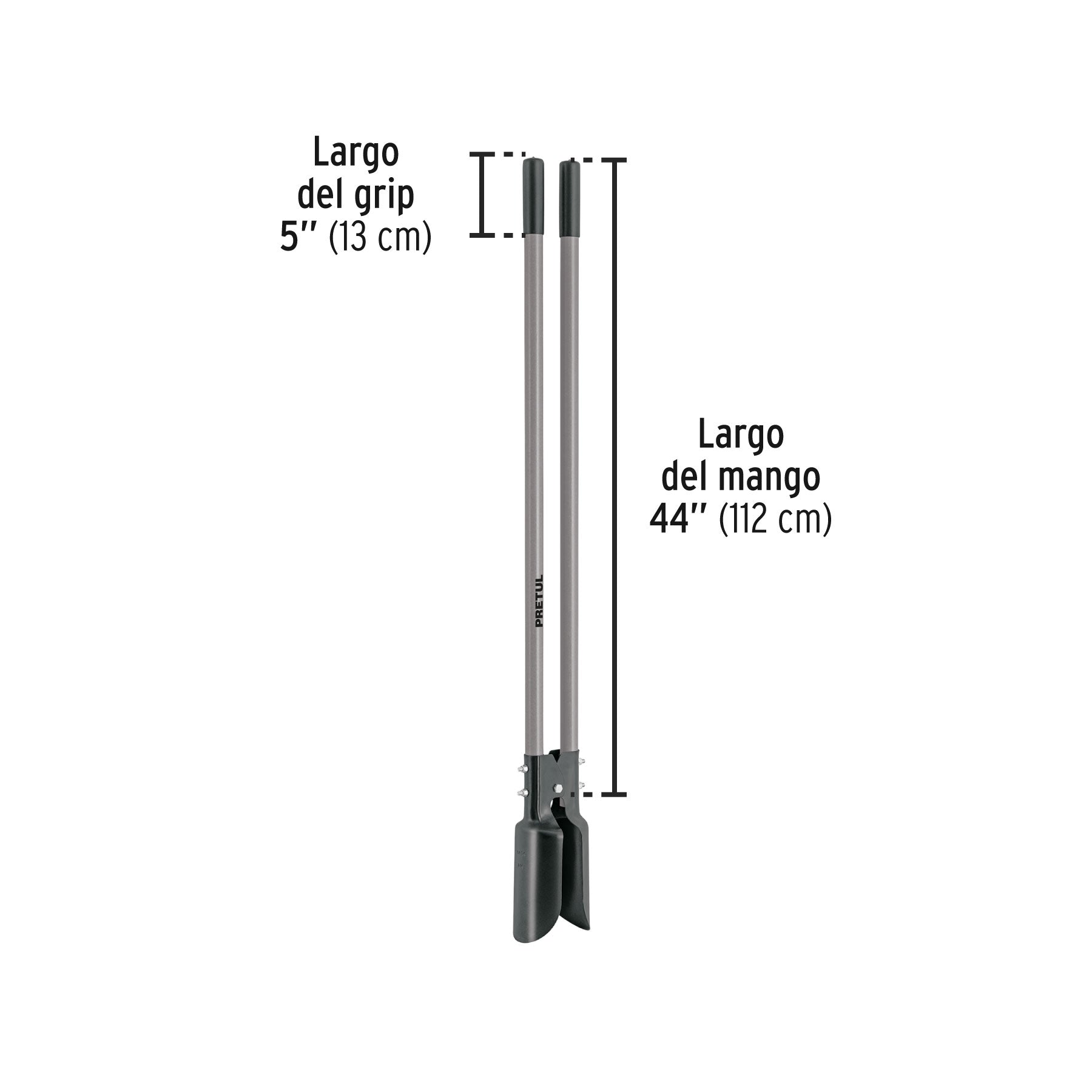Cavador mango fibra de vidrio 44", Pretul