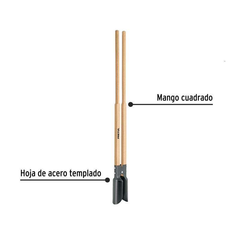 Cavador mango madera 44', Pretul