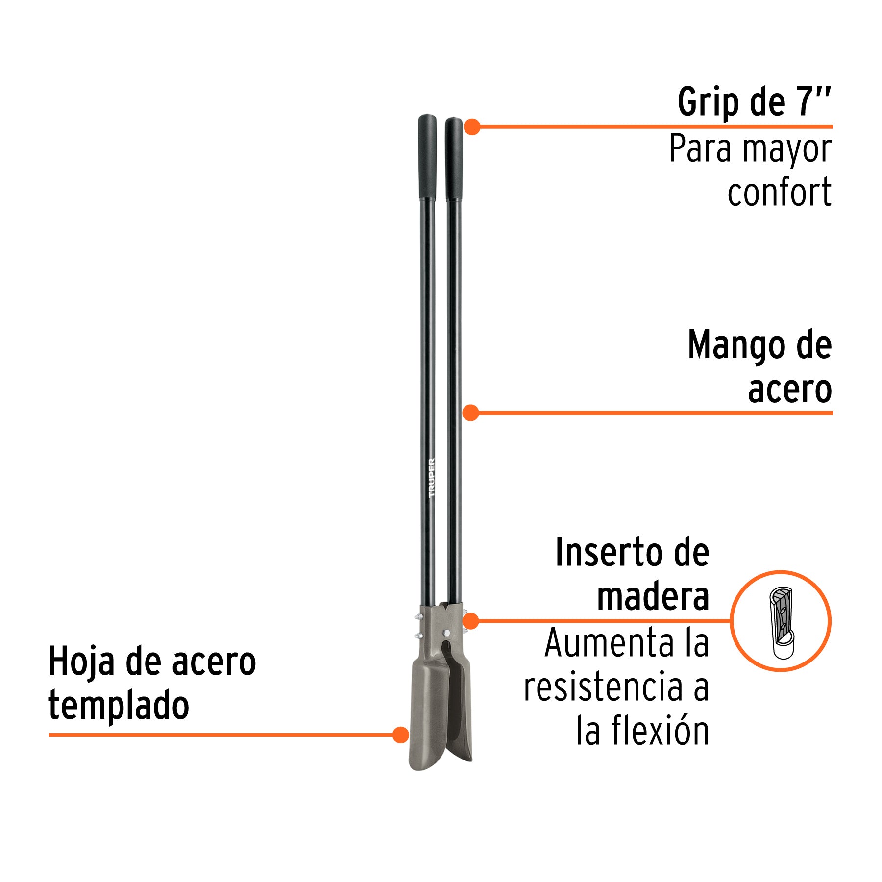 Cavador mango de acero 45"